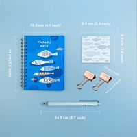 Kit de papelería para niños y niñas, suministros escolares con Cuaderno, notas adhesivas, Clips para bolígrafos