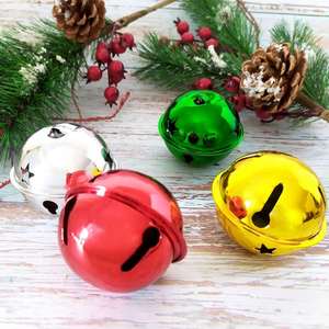 Campanas Decorativas Coloridas y Brillantes, Campana Redonda de Metal para Collares de Mascotas, Árboles de Navidad, Coronas de Boda, Adornos para Fiestas y el Hogar - Product Image 1