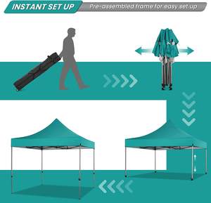 Altıgen çelik katlanır <span class=keywords><strong>Gazebo</strong></span> rüzgar geçirmez Pop-Up gölgelik çadır kapalı etkinlikler taraflar reklam promosyonlar hediyeler için PVC kapak ile - Product Image 4
