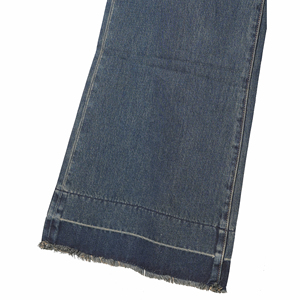 Jean bootcut homme color-block avec empiècements, double couture, ourlet effiloché, style streetwear toutes saisons - Product Image 3