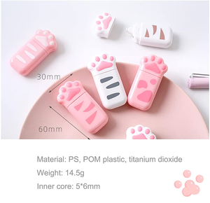Cinta Correctora de Dibujos Animados con Forma de Garra de Gato, 3 Cintas Correctoras con Forma de Pata de Gato para Niños, Estudiantes y Material Escolar - Product Image 6