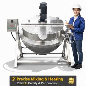 100L 200L 300L Industrial Automatic Gas Electric Food Cooking Mixer Machine Sauce Jacketed Kettle Cooking <b>Pot</b> With Mixer - Product Image 3
