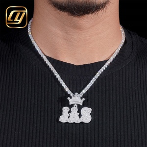 จี้เพชรฮิปฮอป CHOYUE ตัวอักษรประดับเพชรแบบ Iced Out ทองแท้ 10K 14K งานฝีมือคุณภาพสูง - Product Image 5