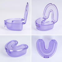 Boîte de rangement portable transparente en forme de U pour aligneurs dentaires, étui pour appareil orthodontique, conteneur transparent pour prothèses dentaires pour traitement orthodontique