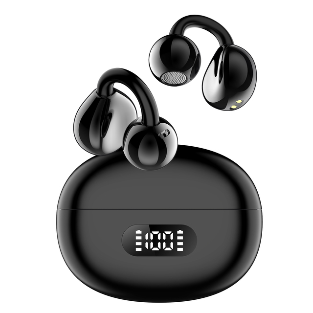 Stylish Ear Clip True Wireless Earbuds Open Ear Bluetooth Headphones with Hi-Fi Stereo Sound