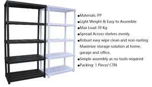 Estante de exhibición de plástico independiente de 5 niveles Estantería de almacenamiento de garaje de cocina de sótano multiusos - Product Image 4