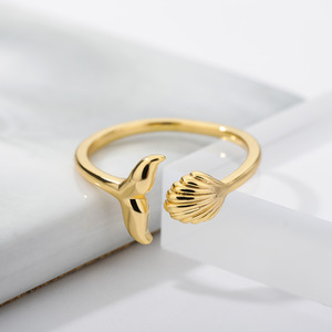 Go Party – bijoux en laiton plaqué or 18K, bagues de doigt réglables d'ouverture, plage d'été, queue de <span class=keywords><strong>sirène</strong></span> pour femmes - Product Image 2