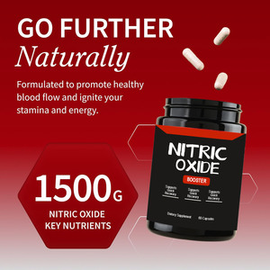 En stock : Complément d'oxyde nitrique avec L-Arginine pour soutenir l'énergie, la récupération rapide, la santé cardiaque et la croissance musculaire - 60 capsules - Product Image 3