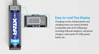 Chargeur de batterie rapide XTAR MC1 Plus pour 1 cellule 3500mAh 3.6/3.7V, chargeur de batterie Li-ion simple protégé pour 18650/21700, puissance de sortie 5W