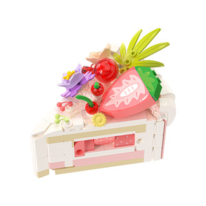 Gâteau d'anniversaire à construire soi-même, blocs de construction colorés et créatifs, jouets DIY pour enfants, adorables mini-gâteaux dessert en blocs de construction - Product Image 2