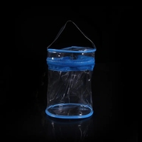 Sac de cylindre en PVC transparent de haute qualité avec fermeture à glissière en plastique pour emballage cadeau cosmétique