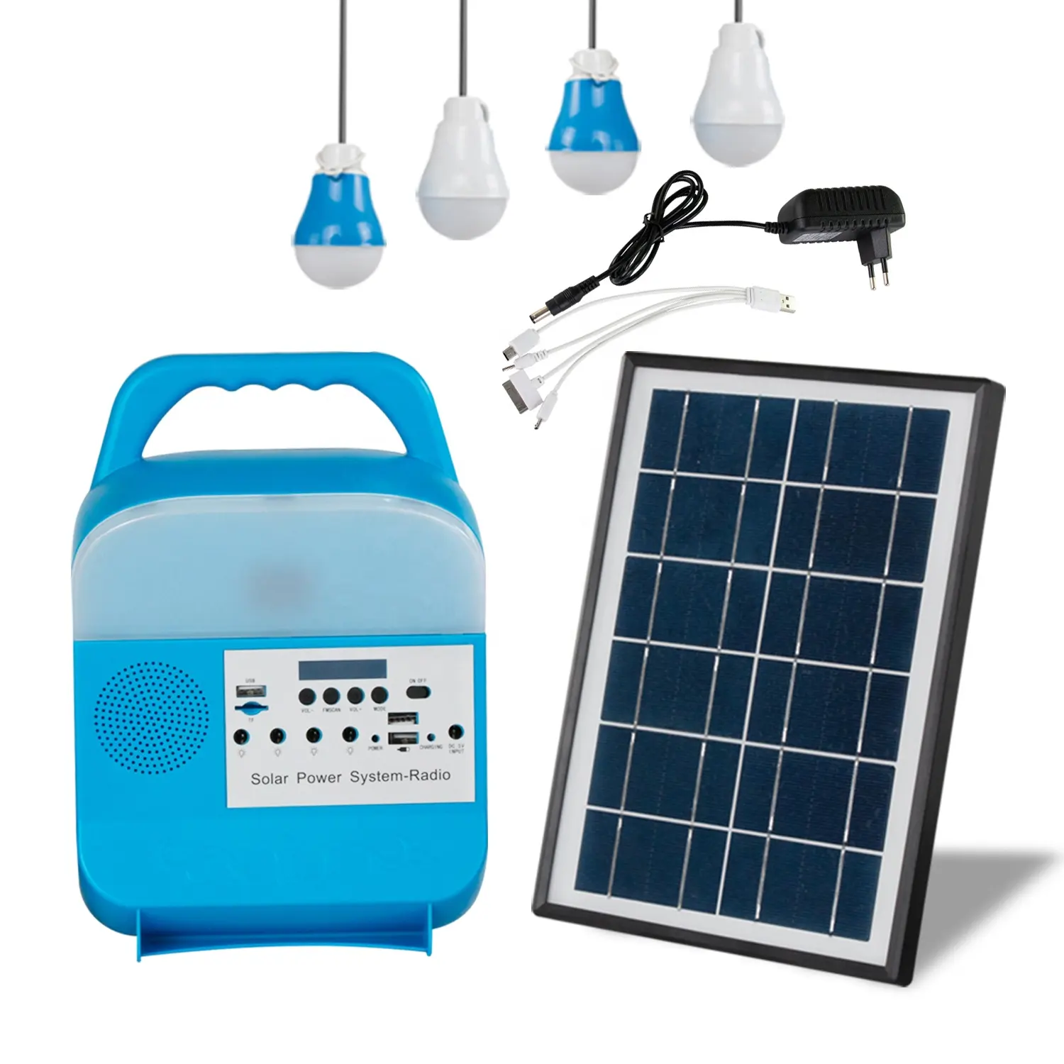 Emergency Standby Power Generation Lighting Solar Power System with MP3 Portable Off Grid Small Solar Power Station Solar Light