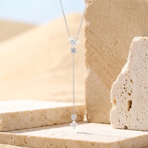 Nueva Tendencia de Joyería de Plata 925 para Fiesta y Playa, Cadena de Pecho <span class=keywords><strong>Sexy</strong></span> con Moissanita Corte Princesa y Redonda - Product Image 4
