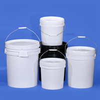 Seau en plastique PP de qualité alimentaire de 0,5L à 50L, seaux à peinture de 5 gallons avec couvercles et poignées, baril d'eau en plastique – Vente en gros