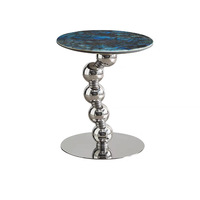 Table d'angle italienne de luxe minimaliste en pierre microcristalline Design simple et moderne en acier inoxydable pour café ou canapé Utilisation latérale