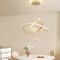 Lustre de restaurant moderne, simple, de luxe léger, haut de gamme, pour salle à manger, bar, lampe de table en cristal à trois têtes, lampe Zhongshan LED
