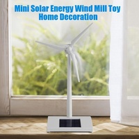 Mini moulin à vent rotatif blanc à énergie solaire, modèle de générateur éolien pour la décoration de bureau, la maison, l'ornement de jardin