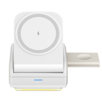 Soporte Plegable Magnético 3 en 1, Estación de Carga Inalámbrica de 15W, Soporte Multifuncional para Teléfono, Reloj Inteligente, Tabletas y Dispositivos Inteligentes