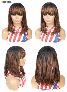 Bán Buôn Thời Trang Châu Phi Phụ Nữ Kết Hợp Màu Sắc Bob Ngắn Sợi Hóa Chất <span class=keywords><strong>Dreadlocks</strong></span> Sợi Hóa Chất Tổng Hợp Bện Tóc Tóc Giả Với Bang - Product Image 4