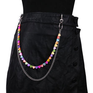 Cadena de cintura colorida con estrella de cinco puntas, de aleación de zinc, estilo playero, cadena corporal de un solo lazo, adorno retro para pantalones - Product Image 2