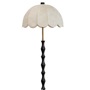Lámpara de pie decorativa vintage de madera de fresno negro, 45x150 cm, fuente de luz LED, control de interruptor, dormitorio, sala de estar, mesita de noche - Product Image 3