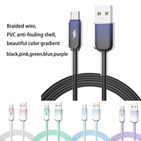 Câble de données de nouvelle conception 60W USB-C Super Fast Charging 1M 1.5M 2M Câble tressé en nylon noir entièrement compatible avec tous les appareils Type-C