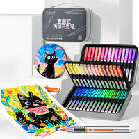 Direct Liquid System PET Acrylic Markers Soft Brush Tip Waterproof Pens for Rock Painting Canvas DIY Art Supplies