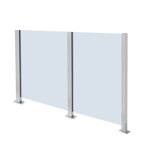 Lan can kính cuối bài ban công sàn cầu thang kính cường lực hàng rào tấm bài mà không cần khoan kính - Product Image 2