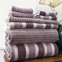 Ensemble de 8 serviettes en microfibre corail, super douces, en gros, pour adultes, hôtel, spa, ensemble cadeau, OEM