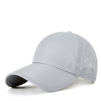 Gorra Deportiva Azul Pizarra de Moda, Perforada con Láser, Sin Estructura, con Banda Absorbente, Suave, para Entrenamiento, Personalizable