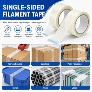 Ruban adhésif en caoutchouc renforcé de fibre de verre, simple face, imperméable, haute adhérence, pour scellage de cartons, emballage lourd, marque <span class=keywords><strong>Weasy</strong></span> - Product Image 5
