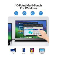Moniteur portable à écran tactile 15,6'' 1080P 60Hz VESA avec housse pour ordinateur portable, téléphone, Xbox, PS4, PS5, Switch