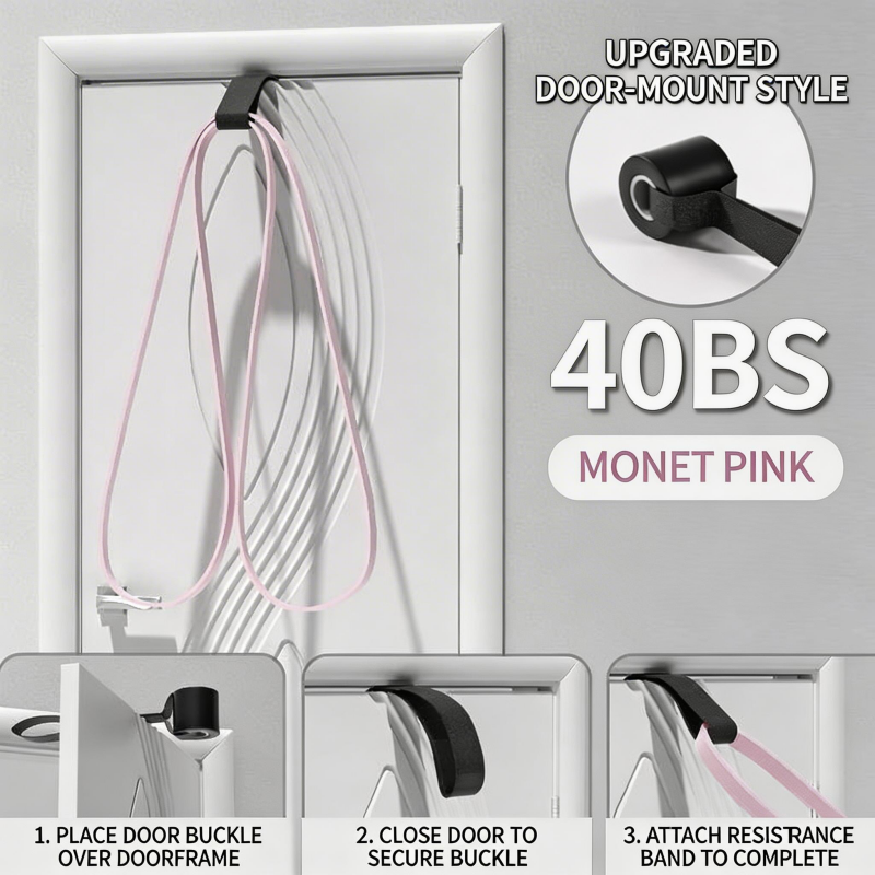 40 lb amélioré + style boucle de porte, rose Monet 3,2 cm - TPE