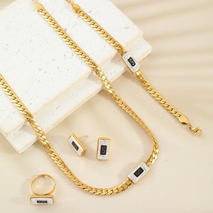 Nouveaux accessoires de mode : Boucles d'oreilles <span class=keywords><strong>Monaco</strong></span> en gros, chaîne cubaine plaquée or, pendantes pour femmes - Product Image 5