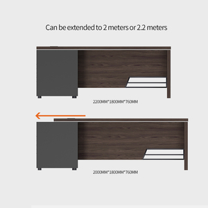 Moderno legno noce a forma di L scrivania da ufficio CE certificata stazione di lavoro estensibile mobili per capo/amministratore delegato e segretario - Product Image 4