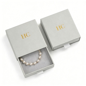 New Arrival Bracelet Box Custom Rigid <b>Drawer</b> Jewelry Gift Box Velvet <b>Insert</b> Foil Stamping Custom Logo Jewelry Packaging Supplier - Product Image 1