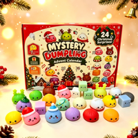 Calendrier de l'Avent de Noël 24 Jours – Boîte Mystère avec Squishy Maltose à Montée Lente, Animal Imprimé en 3D, Jouet Anti-Stress Poke Fidget – Cadeau de Noël