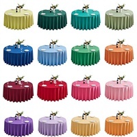 Nappe ronde unie blanche en tissu uni pour grandes tables ; Nappe de table pour hôtels, banquets et mariages en gros