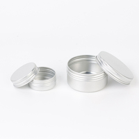 Récipient en aluminium avec bouchon à vis 5mL 10mL 30mL 50mL 60mL 80mL 100mL 120mL 150mL 180mL Boîte ronde argentée pour cosmétiques avec couvercle en étain