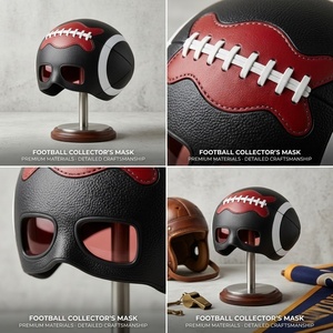 Masque de football pour fans de sport, accessoire de costume en latex confortable pour les fêtes de match et les événements de cosplay - Product Image 6
