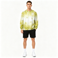 Sweat-shirt décontracté à col rond pour homme, personnalisé OEM ODM, avec impression intégrale par sublimation motif flocon de neige vert lime, idéal pour Noël