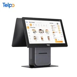 Tự phục vụ Màn hình kép giấy in màn hình cảm ứng 15 inch Android kiosk POS Tiền mặt đăng ký