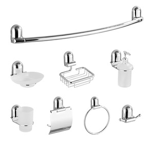 Porte-serviettes en acier inoxydable Saint Ruijia, chromé, capacité de charge de 5 kg, ensemble d'accessoires de salle de bain à fixation murale - Product Image 2