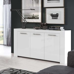 Aparador Multiusos Ajustable de <span class=keywords><strong>Madera</strong></span> Estilo Europeo Moderno, Mueble de Salón, Guardarropa, Color Blanco - Product Image 6