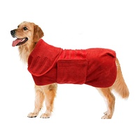 Peignoir de luxe pour chien en microfibre de polyester, doux, super absorbant et chaud, serviette de bain et vêtement de séchage pour animaux de compagnie