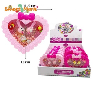 Étui à bijoux <span class=keywords><strong>en</strong></span> forme de cœur, jouet, halal, bonbons durs, bracelet, bague, épingle à cheveux - Product Image 2