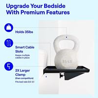 Support de Rangement Multifonctionnel pour Chevet, Fixation Robuste par Pince, Installation Sans Perçage, Support Téléphone pour Dortoir, Lit Superposé, Organisateur d'Appartement