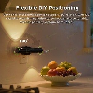 LOHAS Lampada Notturna LED Nera Rotante a 180° con Sensore Crepuscolare, Luce da Comodino Dimmerabile per Camera da Letto e Corridoio - Product Image 3