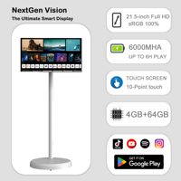 Precio de fábrica TV Android todo en uno de 21,5 pulgadas Pantalla de transmisión móvil inteligente portátil Retroiluminación LED Pantalla giratoria HD blanca