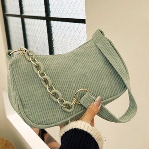 <span class=keywords><strong>Bolso</strong></span> Retro de moda para <span class=keywords><strong>mujer</strong></span>, con <span class=keywords><strong>cadena</strong></span> <span class=keywords><strong>bolso</strong></span> de hombro a la moda de pana, <span class=keywords><strong>bolso</strong></span> ligero para axilas para primavera, mango único - Product Image 3